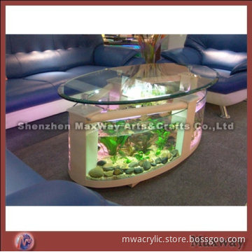 High Grade Large Oval Coffee Table with Acrylic Fish Tank